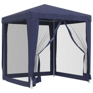 Namiot imprezowy z 4 ścianami z siatki, niebieski, 2x2 m, HDPE