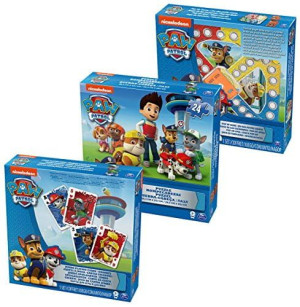 Psi Patrol Zestaw Gier 3w1 Puzzle Chińczyk Karty