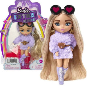 BARBIE EXTRA Minis Lalka Fioletowa Suknia HGP66
