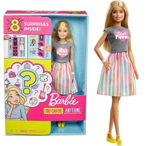 BARBIE Lalka Kariera 8 Niespodzianek Ubranka GFX84