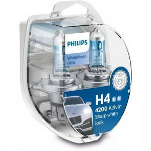 Żarówki Philips H4 WhiteVision Ultra 4200K + W5W