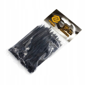 Opaski Plastikowe Trytki 100 szt Czarne Vorel
