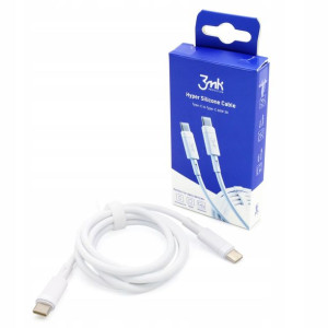 Kabel 3MK USB C do USB C Biały 60W 3A 1m