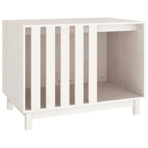 Domek dla psa, biały, 90x60x67 cm, lite drewno sosnowe