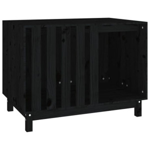 Domek dla psa, czarny, 90x60x67 cm, lite drewno sosnowe