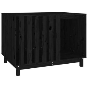 Domek dla psa, czarny, 100x70x72 cm, lite drewno sosnowe