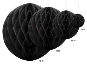 kula bibułowa czarna - 10 cm