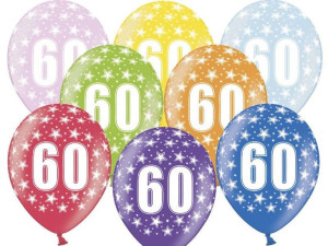 balony 30 cm - 60th birthday - 60 urodziny - metallic mix - 50 szt.