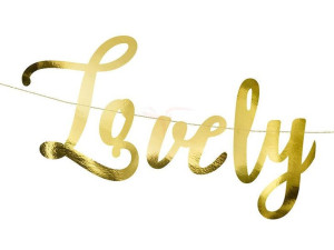 baner lovely swan złoty - 64 x 21.3 cm