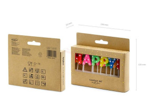 świeczki urodzinowe happy birthday mix - 2.5 cm - 13 szt.