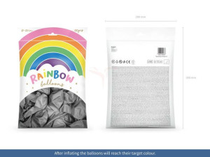 balony rainbow 23 cm metalizowane - srebrne - 100 szt.