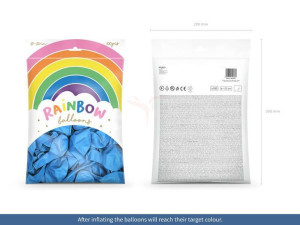 balony rainbow 23 cm metalizowane - niebieskie - 100 szt.