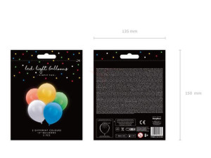 balony led 30 cm - mix kolorów - 5 szt.