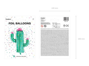 balon foliowy kaktus - 60 x 82 cm