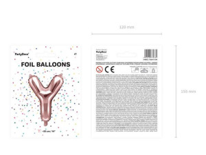 balon foliowy litera "y" - 35 cm - różowe złoto