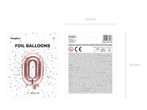 balon foliowy litera "o" - 35 cm - różowe złoto