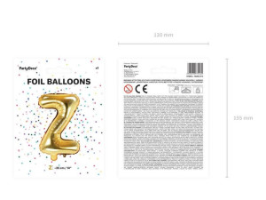 balon foliowy litera "z" - 35 cm - złoty