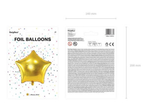 balon foliowy gwiazdka - 70 cm - złoty