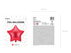 balon foliowy gwiazdka - 48 cm - czerwony