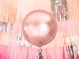 balon foliowy kula - 40 cm - różowe złoto