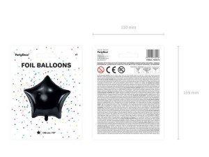 balon foliowy gwiazdka - 48 cm - czarny