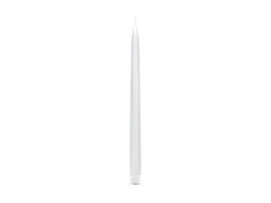świece stożkowe matowe - 24 cm - białe - 10 szt.