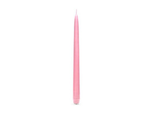 świece stożkowe matowe - 24 cm - jasnoróżowe - 10 szt.