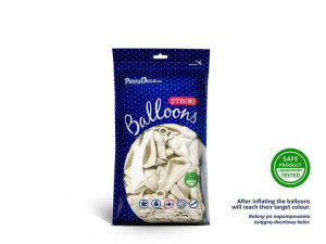 balony strong 12 cm - metallic pure white - 100 szt.