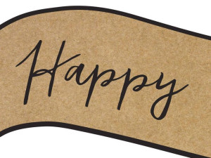tabliczki z napisami -- happy couple wedding - kraft - 2 szt.