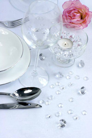 diamentowe konfetti - 12 mm - bezbarwne - 100 szt.