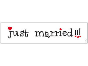 tablica rejestracyjna - just married!!! - 50 x 11,5 cm