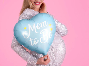 błękitny balon foliowy - mom to be