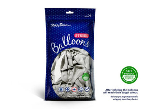 balon strong 30cm - metallic silver snow - 1szt