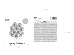 balony glossy 30cm - srebrny - 10 szt