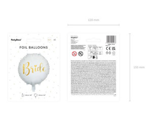  balon foliowy bride 45cm - biały