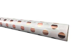 papier pakowy premium - biały - kropki rose gold - 70x200 cm
