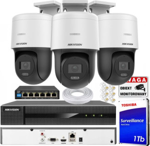 Zestaw monitoringu IP Hikvision 3 Kamery IP 4MPx