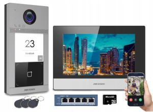 Wideodomofon Hikvision Kis604-s Brama Furtka Poe