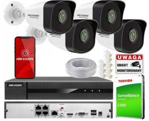 Zestaw Hikvision 4 kamery HWI-B140H + Rejestrator