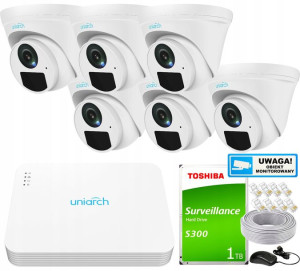 Zestaw Monitoringu 6x FullHD + Rejestrator PoE IP
