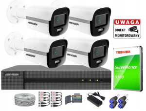 Zestaw Monitoringu Hikvision 4 kamery HDD 1TB UTP