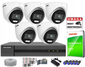 Zestaw Do Monitoringu 5 Kamer Fhd Dzień/noc Color