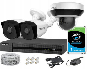 ZESTAW DO MONITORINGU IP PoE Hikvision 3x 4Mpx PTZ