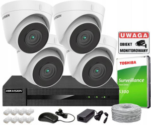 Zestaw monitoringu Hikvision PoE 4 Kamery 4Mpx PoE
