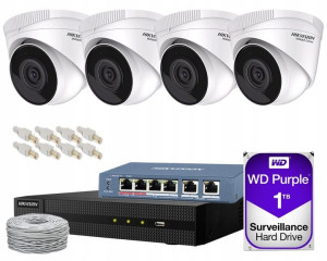 HIKVISION Zestaw monitoringu IP 4MP APLIKACJA IR30