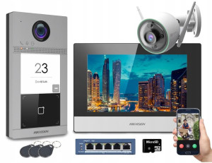 WIDEODOMOFON IP PoE WiFi + Kamera zewnętrzna IP