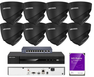 Zestaw monitoringu 8 Kamer 4Mpx IPCAM-T4 Black 2TB