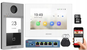 WIDEODOMOFON WiFi ZESTAW Hikvision Brama + Furtka