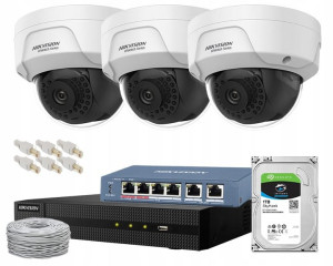 Zestaw 3 Kamer Ip Hikvision Monitoring Domu Ir30m