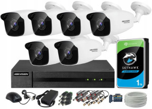 ZESTAW DO MONITORINGU DOMU 6 Kamer IR40 Hikvision